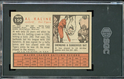 1962 Topps Baseball #150 Al Kaline Tigers SGC 6.5 EX-MT+ 561594