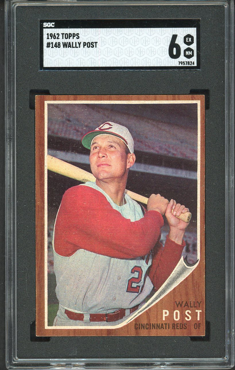 1962 Topps Baseball #148 Wally Post Reds SGC 6 EX-MT 561595
