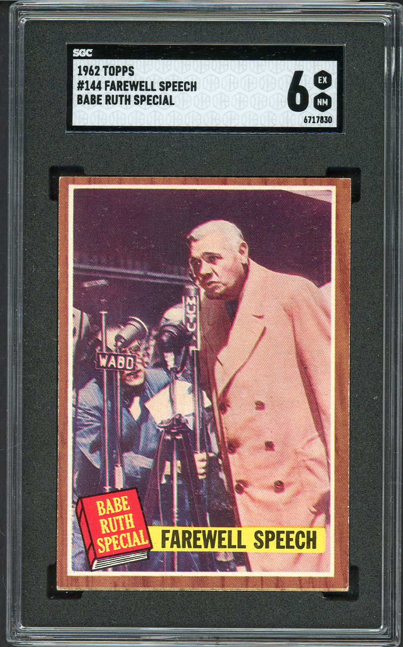 1962 Topps Baseball #144 Babe Ruth Yankees SGC 6 EX-MT 561596