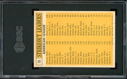 1963 Topps Baseball #010 A.L. Strike Out Leaders Jim Bunning SGC 6.5 EX-MT+ 561597