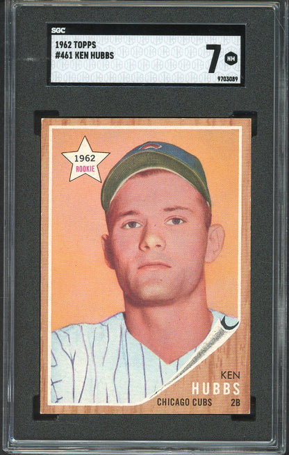 1962 Topps Baseball #461 Ken Hubbs Cubs SGC 7 NM 561598