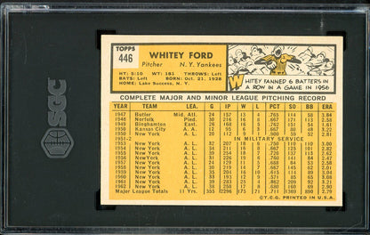 1963 Topps Baseball #446 Whitey Ford Yankees SGC 7 NM 561602