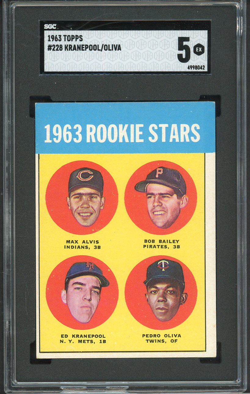 1963 Topps Baseball #228 Tony Oliva Twins SGC 5 EX 561603