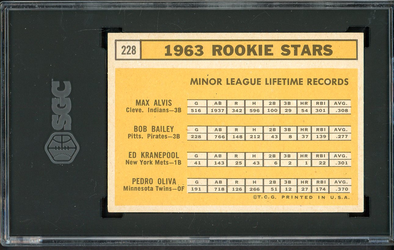 1963 Topps Baseball #228 Tony Oliva Twins SGC 5 EX 561603