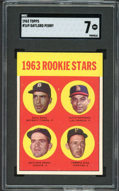 1963 Topps Baseball #169 Gaylord Perry Giants SGC 7 NM 561604