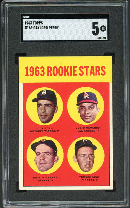 1963 Topps Baseball #169 Gaylord Perry Giants SGC 5 EX 561605