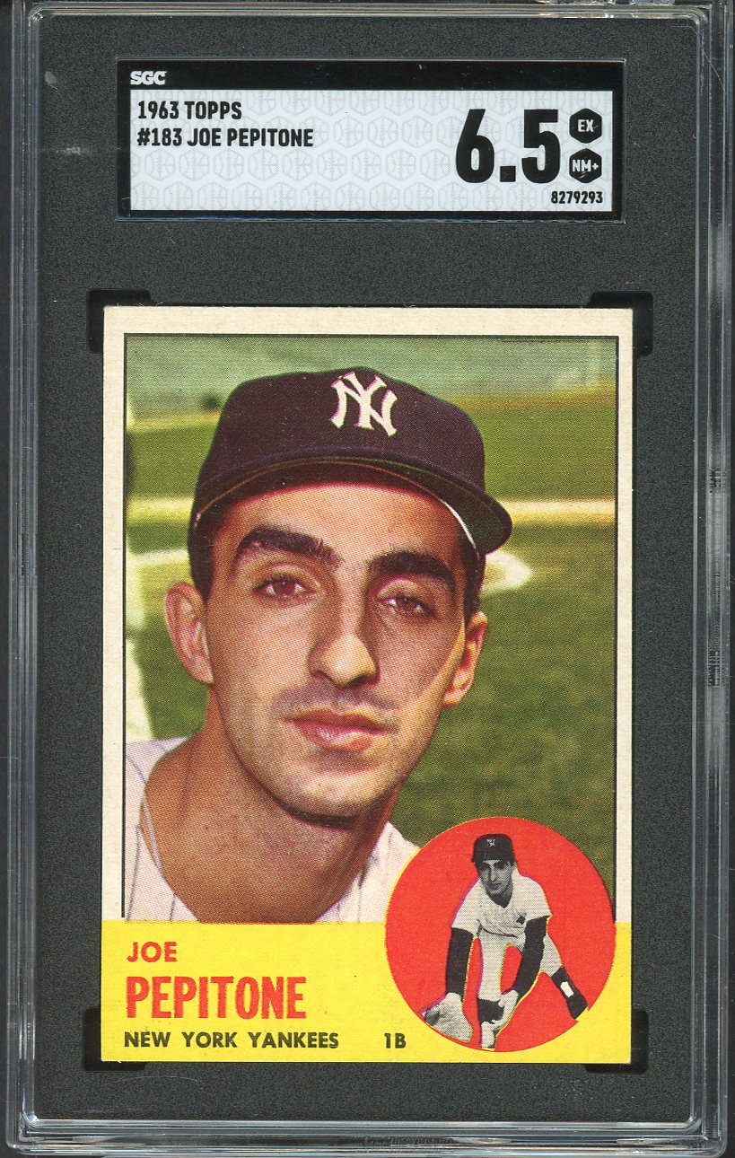 1963 Topps Baseball #183 Joe Pepitone Yankees SGC 6.5 EX-MT+ 561606