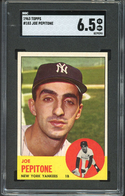 1963 Topps Baseball #183 Joe Pepitone Yankees SGC 6.5 EX-MT+ 561606