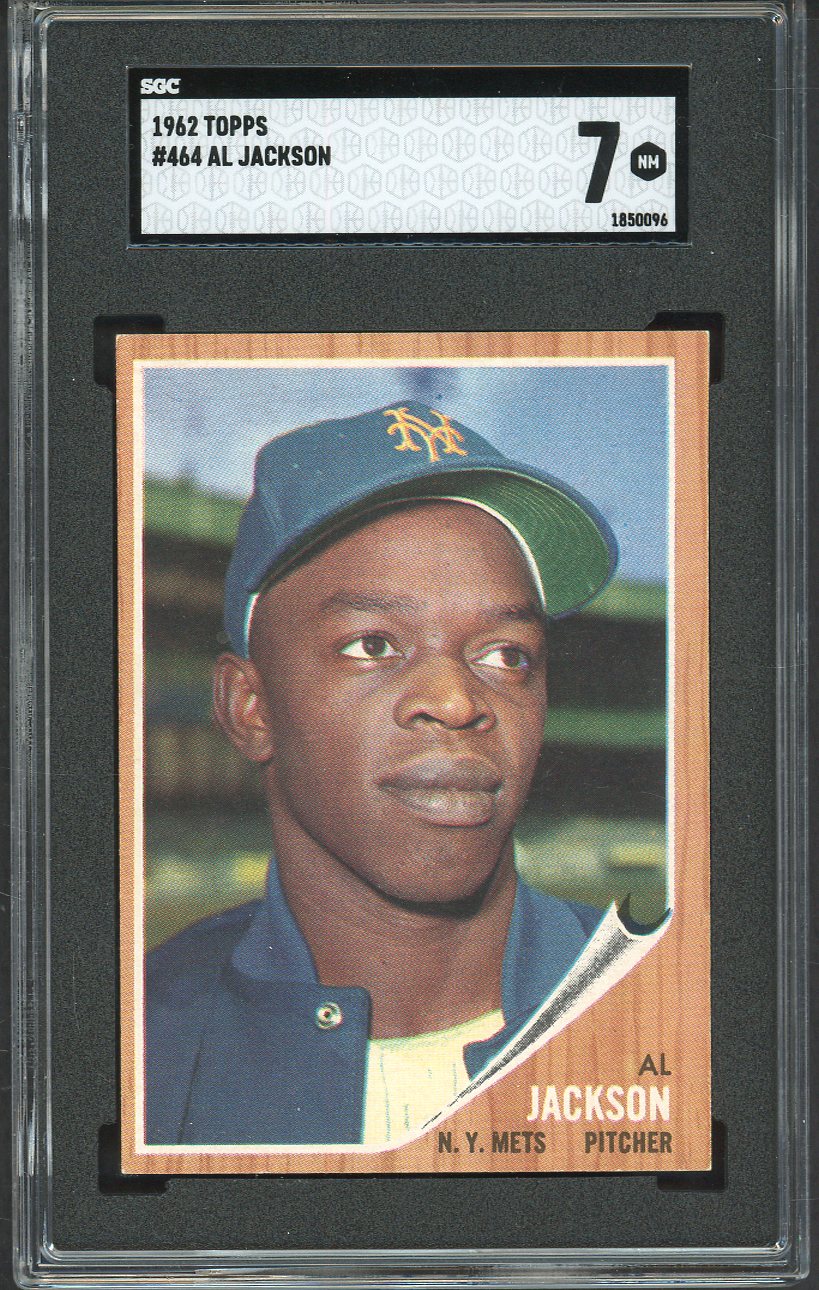 1962 Topps Baseball #464 Al Jackson Mets SGC 7 NM 561607