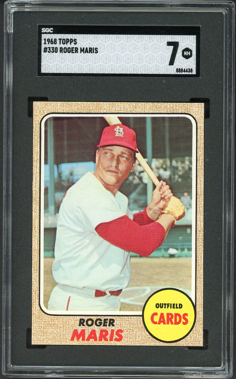 1968 Topps Baseball #330 Roger Maris Cardinals SGC 7 NM 561608