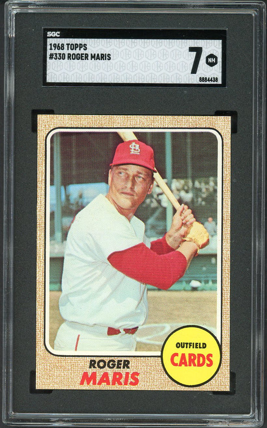1968 Topps Baseball #330 Roger Maris Cardinals SGC 7 NM 561608