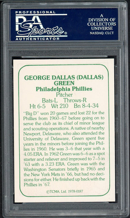 1978 TCMA The 1960s #187 Dallas Green Phillies PSA 9 MINT 561612