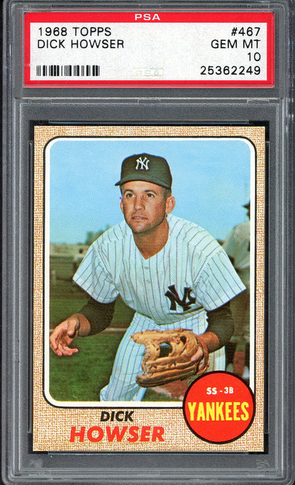 1968 Topps Baseball #467 Dick Howser Yankees PSA 10 GEM MINT 561613
