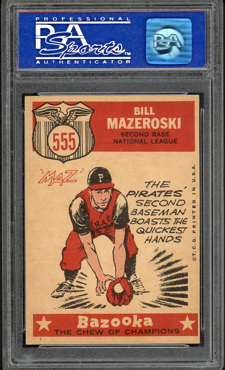 1959 Topps Baseball #555 Bill Mazeroski A.S. Pirates PSA 7 NM 561614
