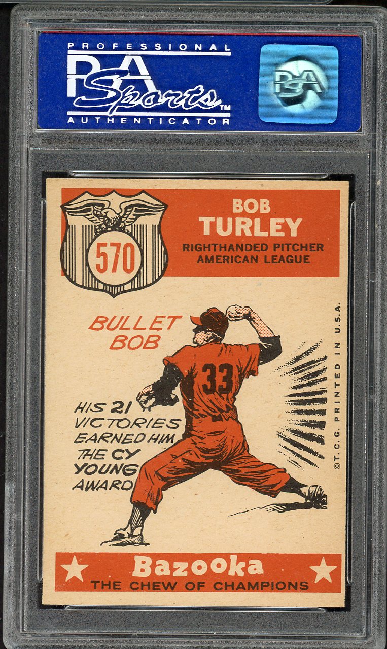 1959 Topps Baseball #570 Bob Turley A.S. Yankees PSA 8 NM/MT 561615