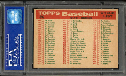 1959 Topps Baseball #397 Washington Senators Team PSA 7 NM 561618