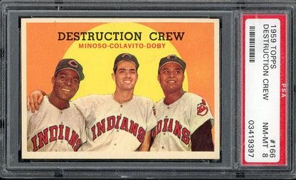 1959 Topps Baseball #166 Rocky Colavito Minnie Minoso PSA 8 NM/MT 561621
