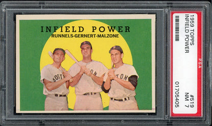 1959 Topps Baseball #519 Pete Runnels Frank Malzone PSA 7 NM 561623