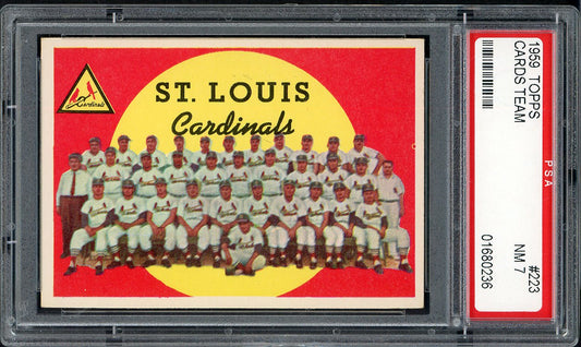 1959 Topps Baseball #223 St. Louis Cardinals Team PSA 7 NM 561624