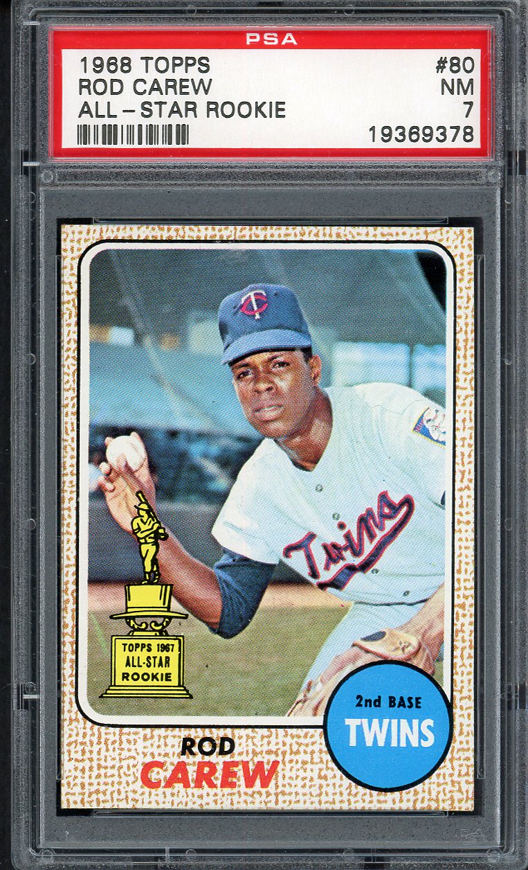 1968 Topps Baseball #080 Rod Carew Twins PSA 7 NM 561626