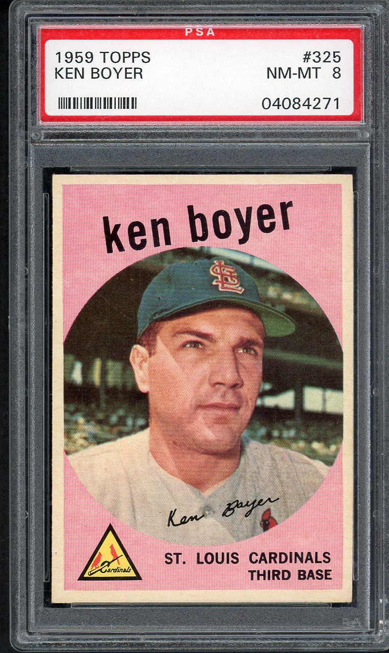 1959 Topps Baseball #325 Ken Boyer Cardinals PSA 8 NM/MT 561628