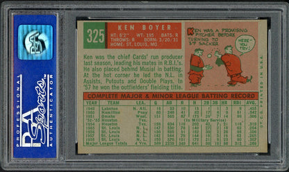 1959 Topps Baseball #325 Ken Boyer Cardinals PSA 8 NM/MT 561628