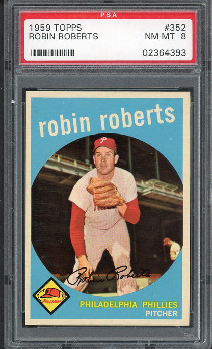 1959 Topps Baseball #352 Robin Roberts Phillies PSA 8 NM/MT 561630