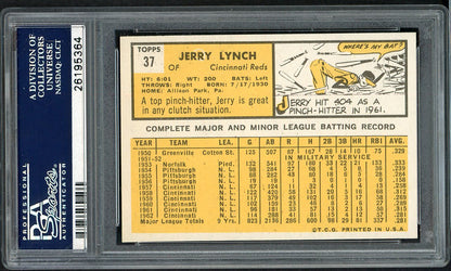 1963 Topps Baseball #037 Jerry Lynch Reds PSA 7 NM 561644