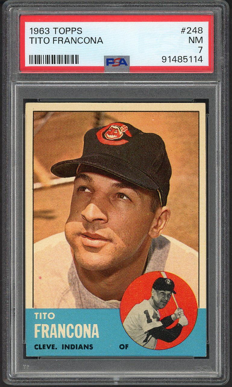 1963 Topps Baseball #248 Tito Francona Indians PSA 7 NM 561651