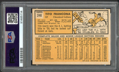 1963 Topps Baseball #248 Tito Francona Indians PSA 7 NM 561651