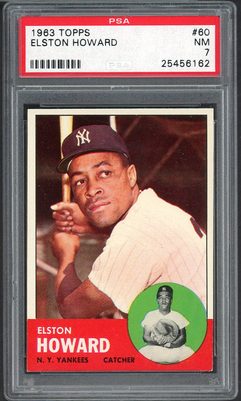 1963 Topps Baseball #060 Elston Howard Yankees PSA 7 NM 561652