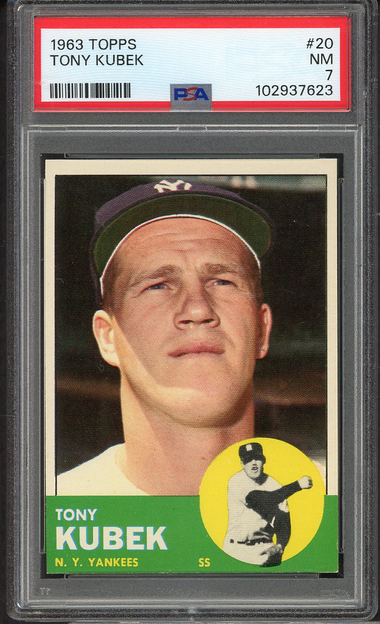 1963 Topps Baseball #020 Tony Kubek Yankees PSA 7 NM 561653