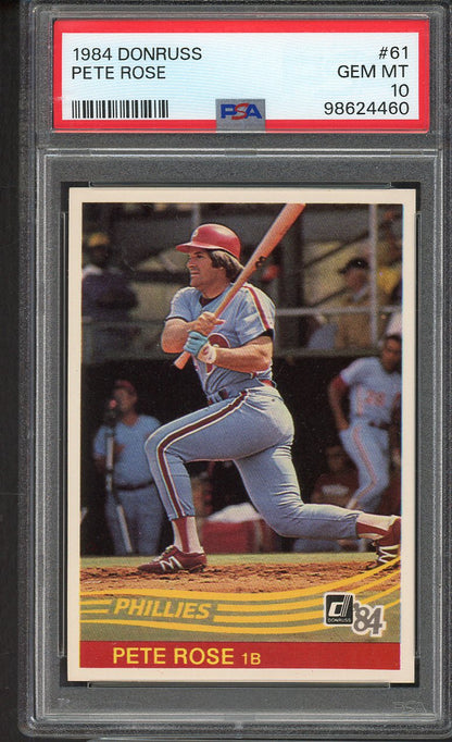 1984 Donruss #061 Pete Rose Phillies PSA 10 GEM MINT 561657