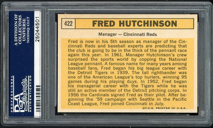 1963 Topps Baseball #422 Fred Hutchinson Reds PSA 7.5 NM+ 561663