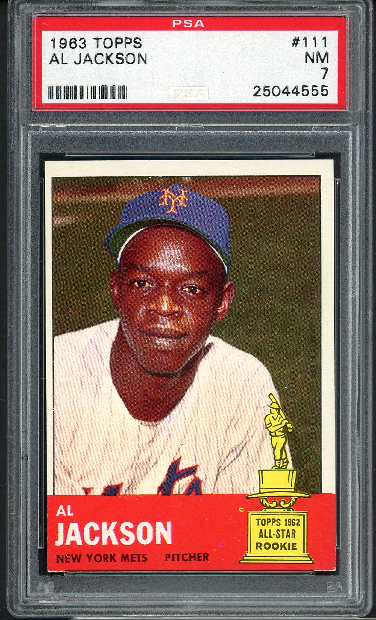 1963 Topps Baseball #111 Al Jackson Mets PSA 7 NM 561666
