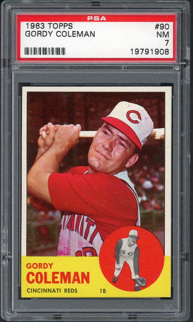1963 Topps Baseball #090 Gordy Coleman Reds PSA 7 NM 561667