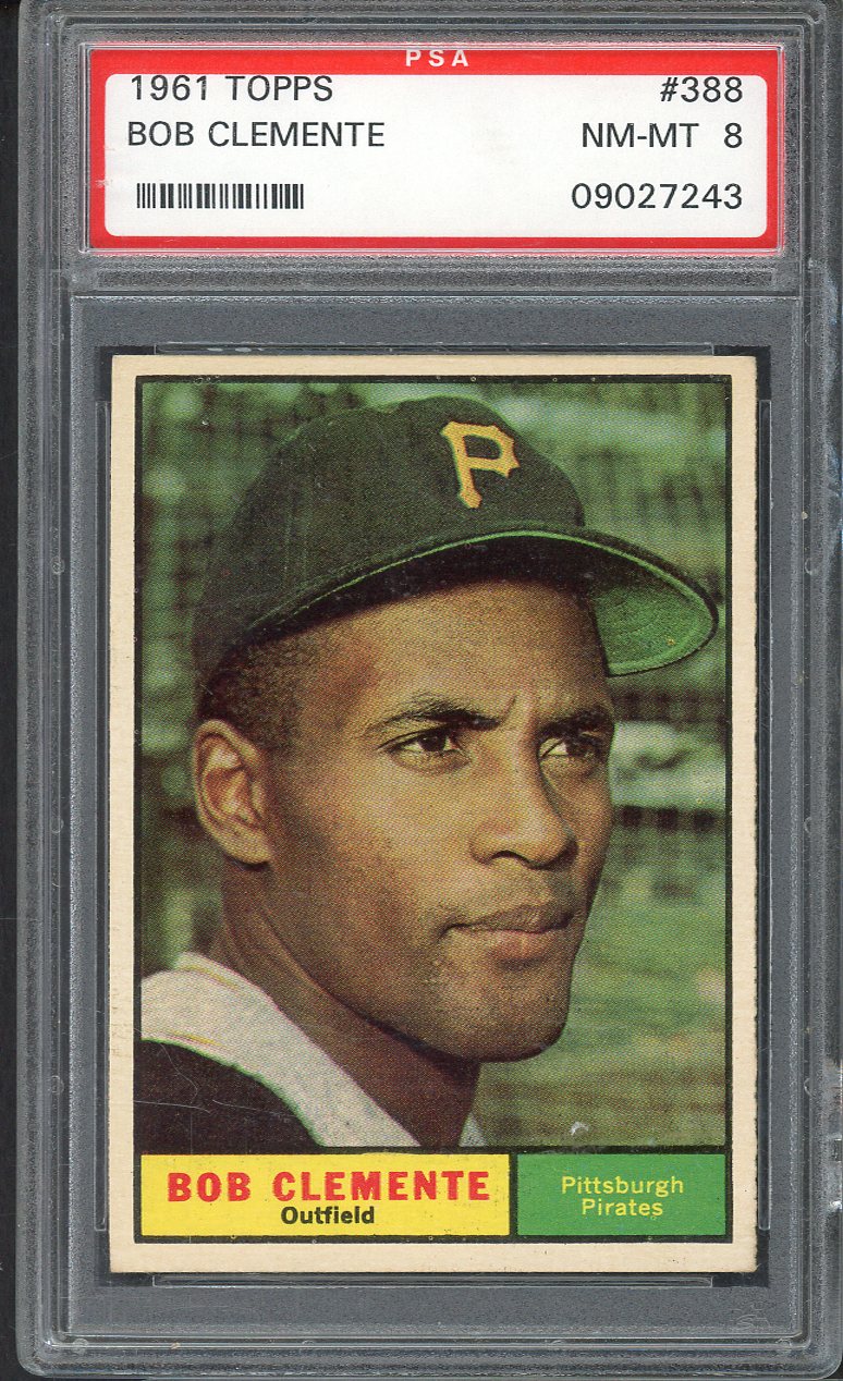 1961 Topps Baseball #388 Roberto Clemente Pirates PSA 8 NM/MT 561669