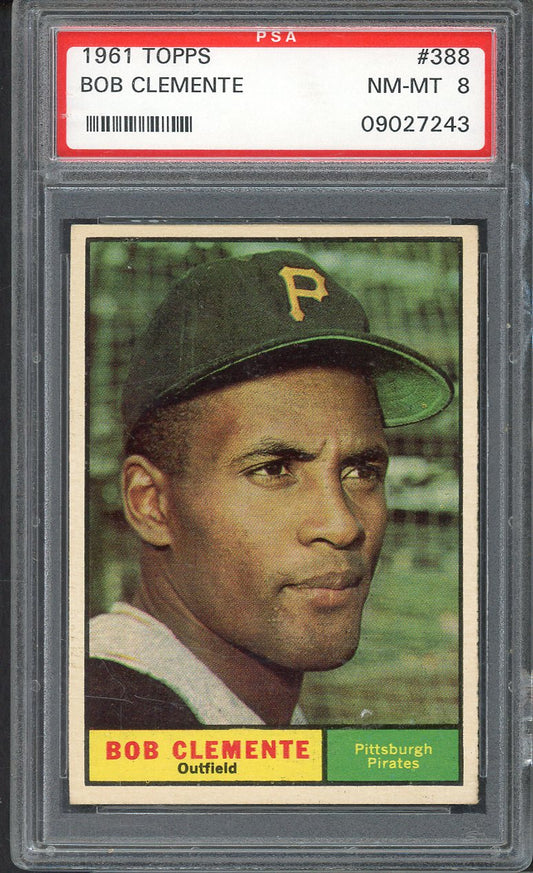 1961 Topps Baseball #388 Roberto Clemente Pirates PSA 8 NM/MT 561669