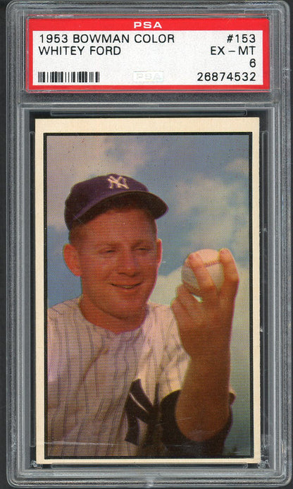 1953 Bowman Color Baseball #153 Whitey Ford Yankees PSA 6 EX-MT 561672