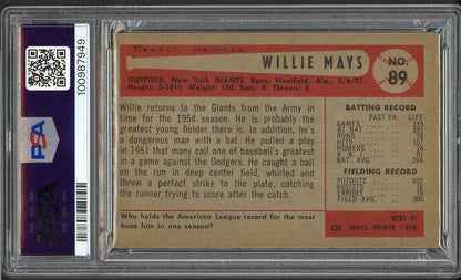 1954 Bowman Baseball #089 Willie Mays Giants PSA 4 VG-EX 561674