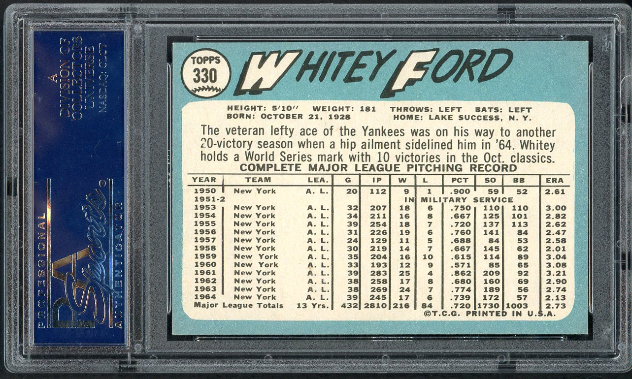 1965 Topps Baseball #330 Whitey Ford Yankees PSA 8 NM/MT 561675