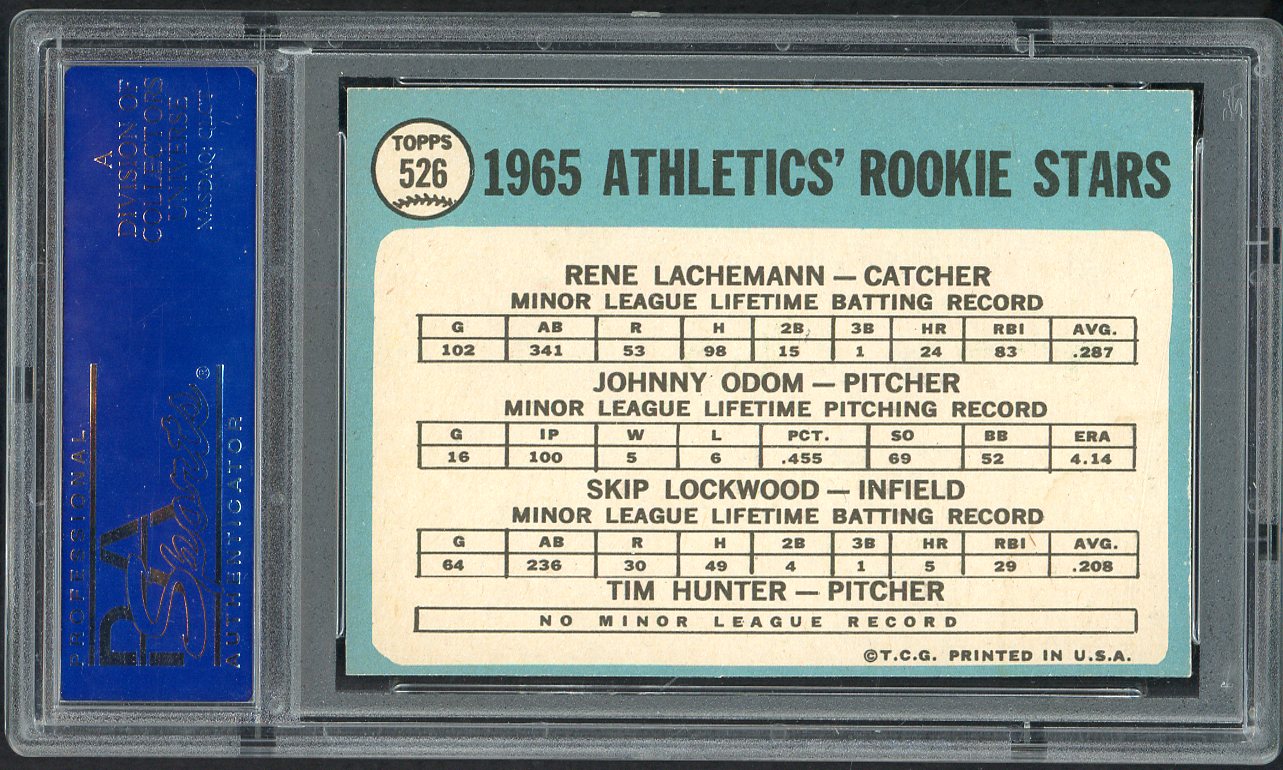 1965 Topps Baseball #526 Catfish Hunter A's PSA 8 NM/MT 561684