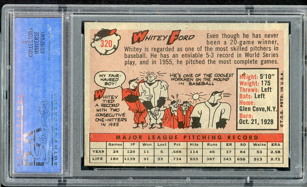 1958 Topps Baseball #320 Whitey Ford Yankees PSA 8 NM/MT 561685