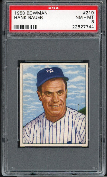 1950 Bowman Baseball #219 Hank Bauer Yankees PSA 8 NM/MT 561686