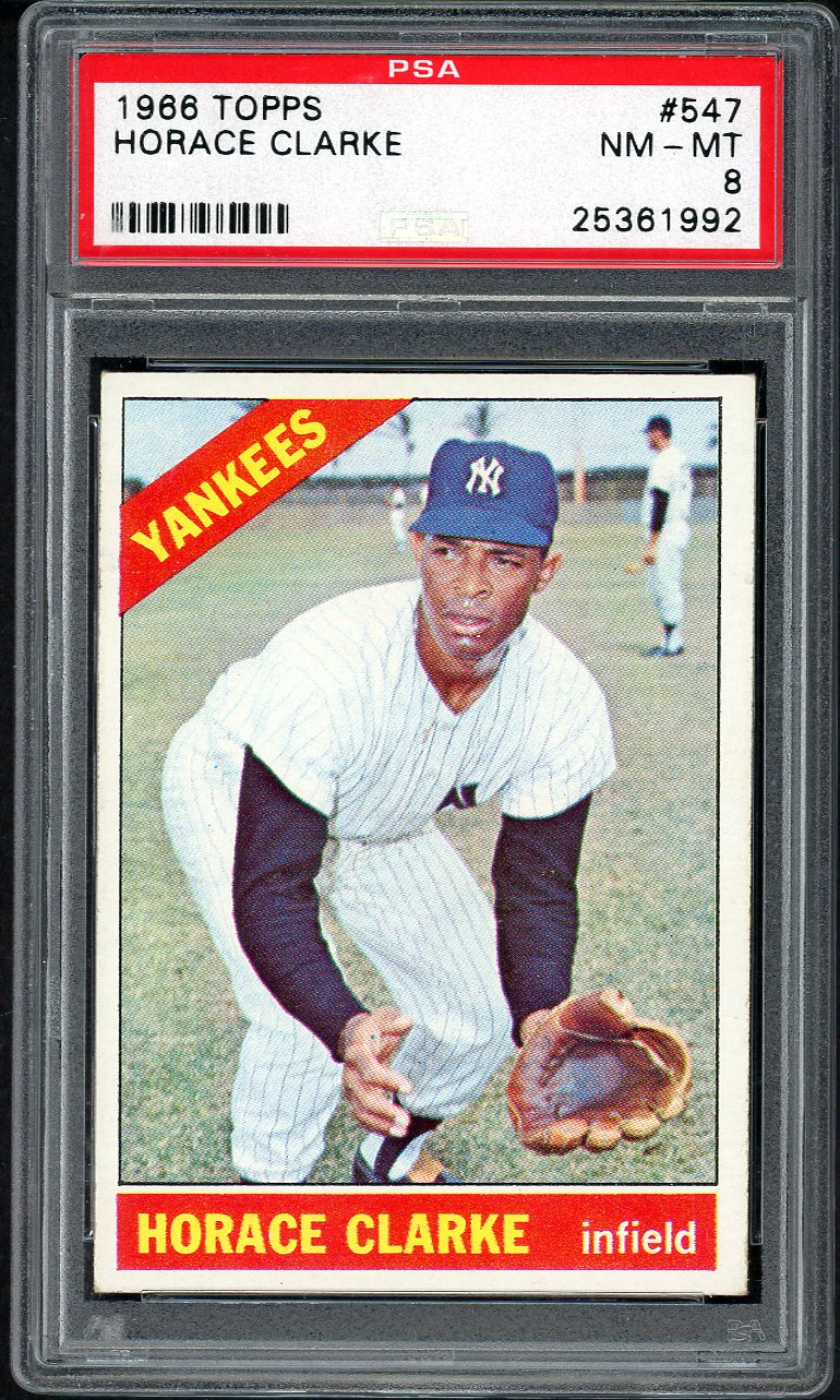 1966 Topps Baseball #547 Horace Clarke Yankees PSA 8 NM/MT 561687
