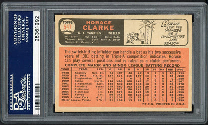 1966 Topps Baseball #547 Horace Clarke Yankees PSA 8 NM/MT 561687