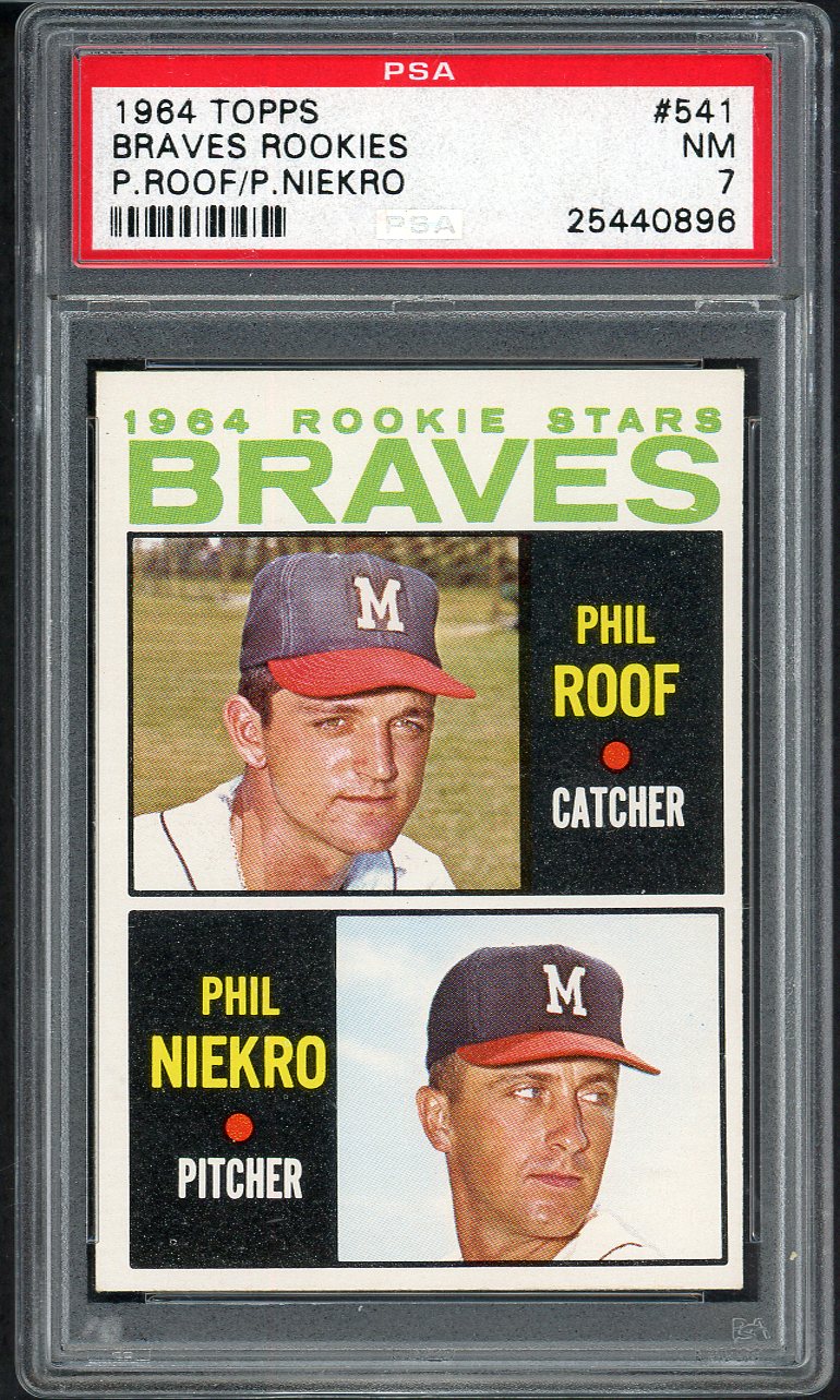 1964 Topps Baseball #541 Phil Niekro Braves PSA 7 NM 561688