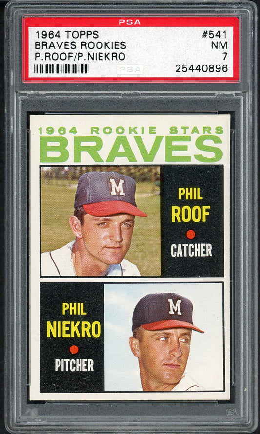 1964 Topps Baseball #541 Phil Niekro Braves PSA 7 NM 561688