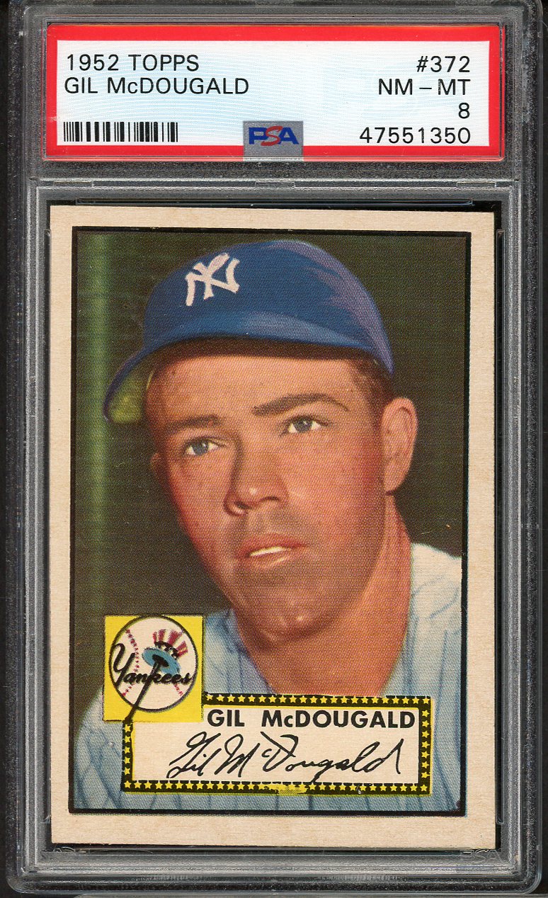 1952 Topps Baseball #372 Gil McDougald Yankees PSA 8 NM/MT 561689