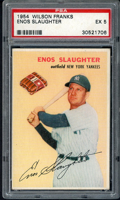 1954 Wilson Franks Enos Slaughter Yankees PSA 5 EX 561691